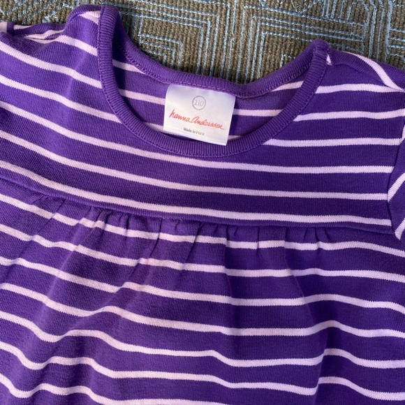 Soft Knit Dress - Purple White Stripe Long Sleeve - Picture 3 of 5